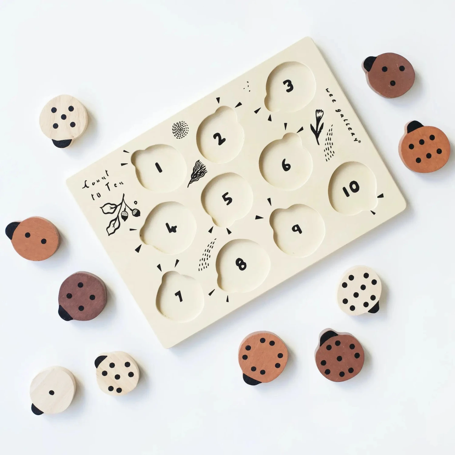Wooden Tray Puzzle - Count To 10 Ladybugs 6 Wooden Tray Puzzle - Count To 10 Ladybugs - Image 6