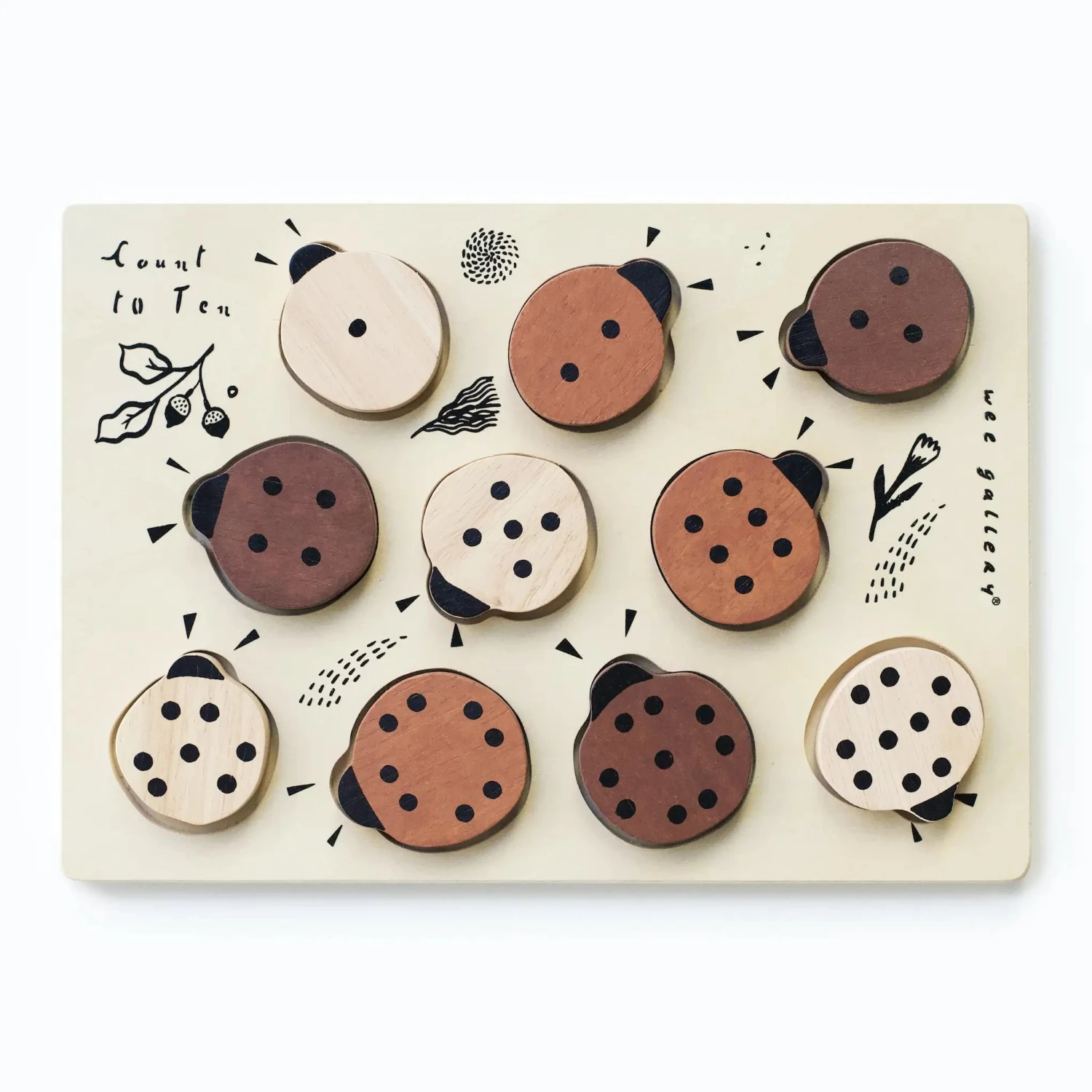 Wooden Tray Puzzle - Count To 10 Ladybugs 3 Wooden Tray Puzzle - Count To 10 Ladybugs - Image 3