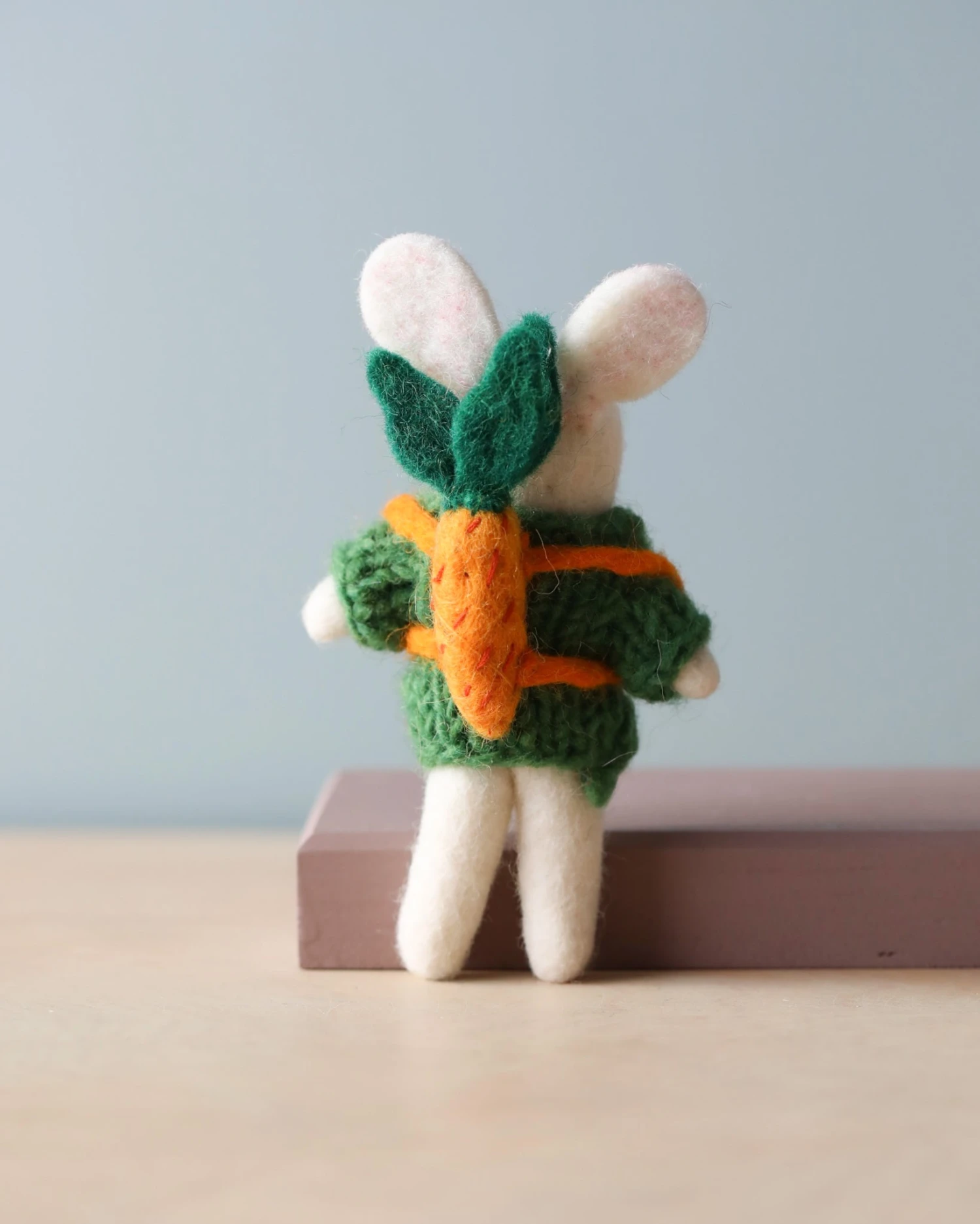 Needle Felted Bunny With Carrot Backpack 2 Needle Felted Bunny With Carrot Backpack - Image 2