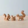 Handmade Wooden Chipmunk Family