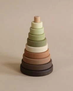 Wooden Pyramid Stacker - Olive -Kids Toys Store 2J2A1105