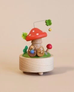 Mini Wooden Mushroom & Hedgehogs Music Box
