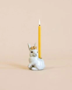 Royal White Rabbit Cake Topper