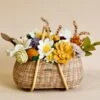 Large Basket Of Felt Flowers - Golden Hour