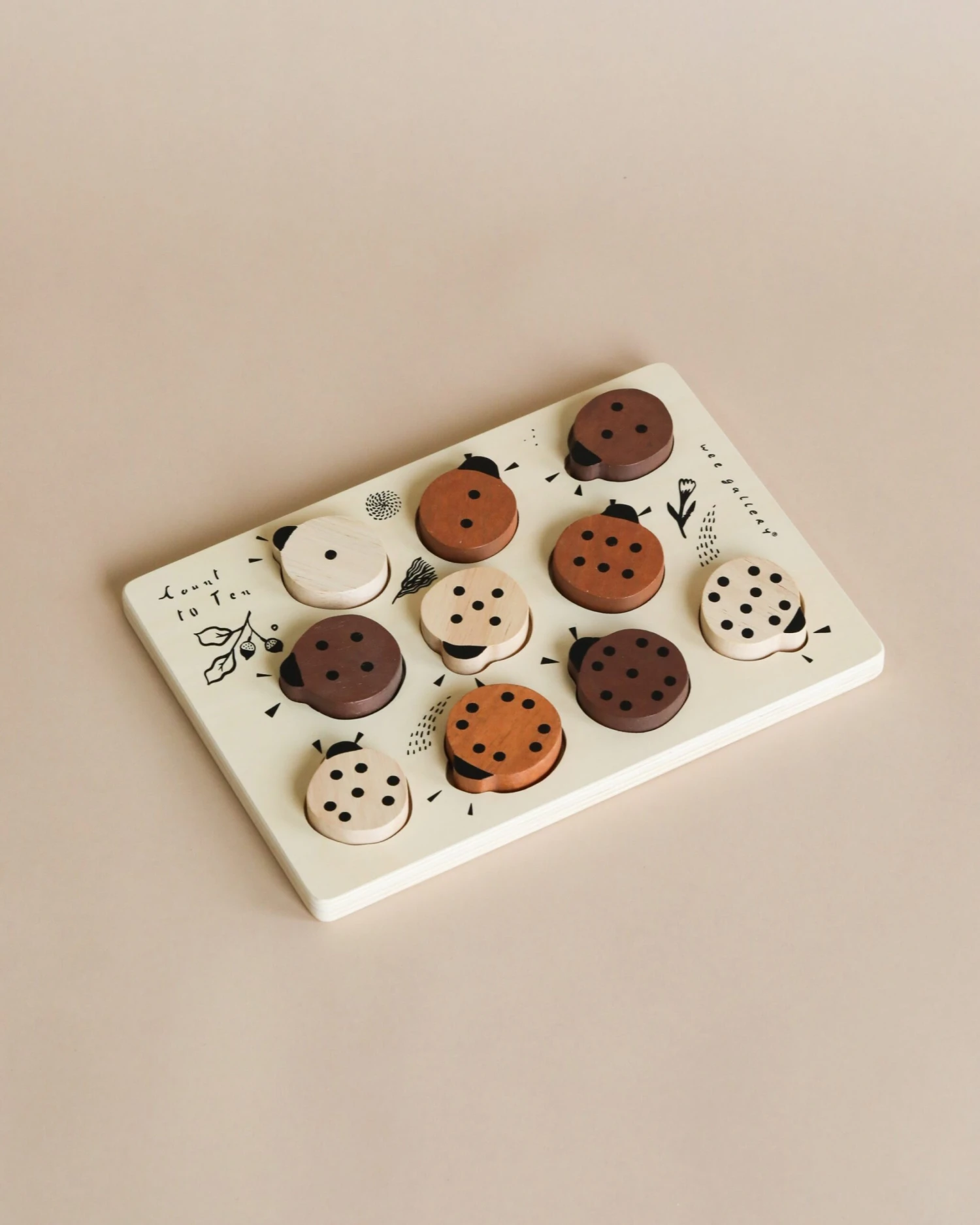 Wooden Tray Puzzle - Count To 10 Ladybugs 1 Wooden Tray Puzzle - Count To 10 Ladybugs
