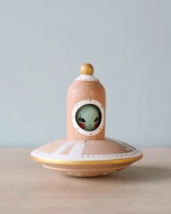 Handmade Wooden UFO With Alien -Kids Toys Store 2J2A4488