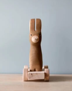 Handmade Wooden Bunny Push Toy With Built-In Magnets -Kids Toys Store 2J2A6212