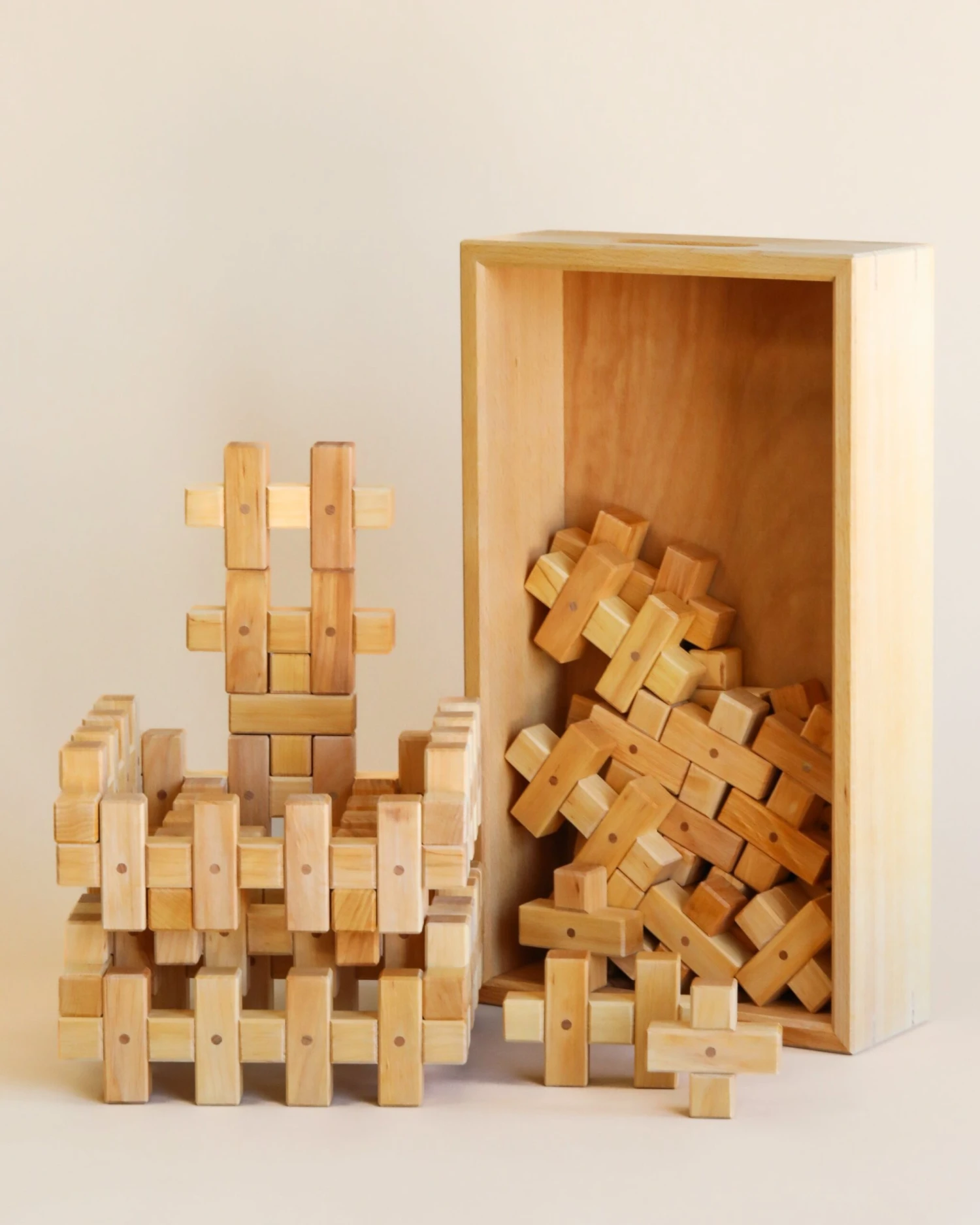 Bauspiel Plus Building Blocks In Wooden Box (36 Pieces) 1 Bauspiel Plus Building Blocks In Wooden Box (36 Pieces)