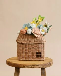 Hutch Wall Basket Of Felt Flowers