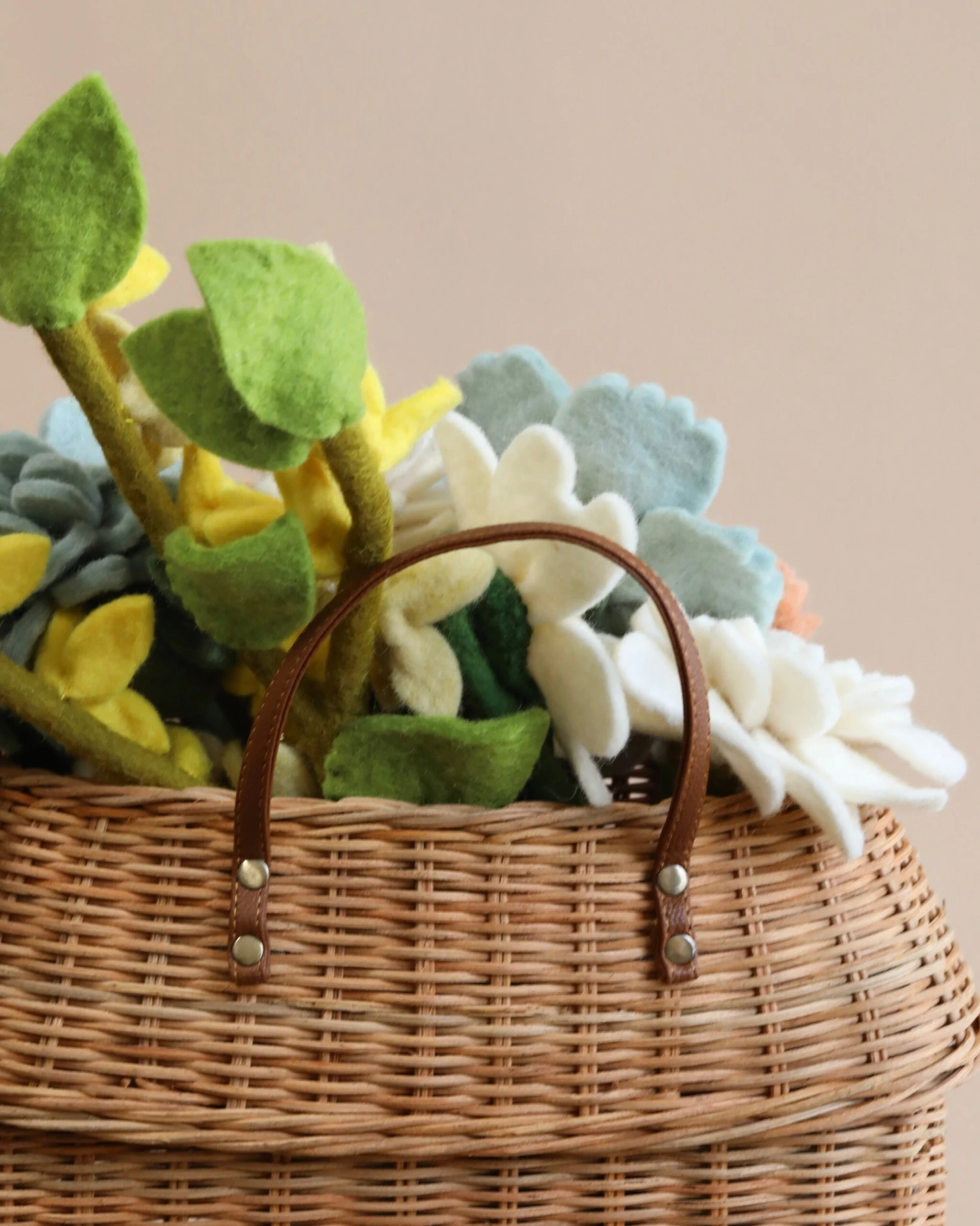 Hutch Wall Basket Of Felt Flowers 2 Hutch Wall Basket Of Felt Flowers - Image 2