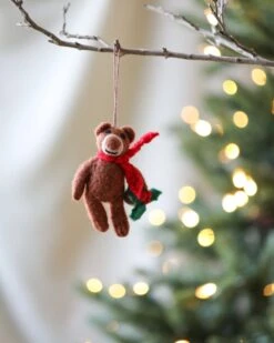 Handmade Felt Bear Ornament