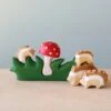 Hedgehog Family & Mushroom Set
