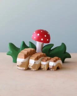 Hedgehog Family & Mushroom Set -Kids Toys Store 2J2A79732