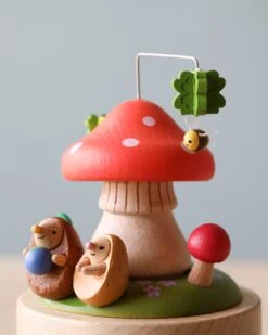 Mini Wooden Mushroom & Hedgehogs Music Box -Kids Toys Store 2J2A8501