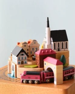 Wooden Train Music Box - European Town -Kids Toys Store 2J2A8674