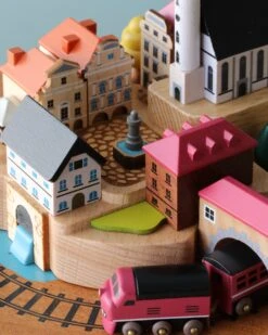 Wooden Train Music Box - European Town -Kids Toys Store 2J2A8688