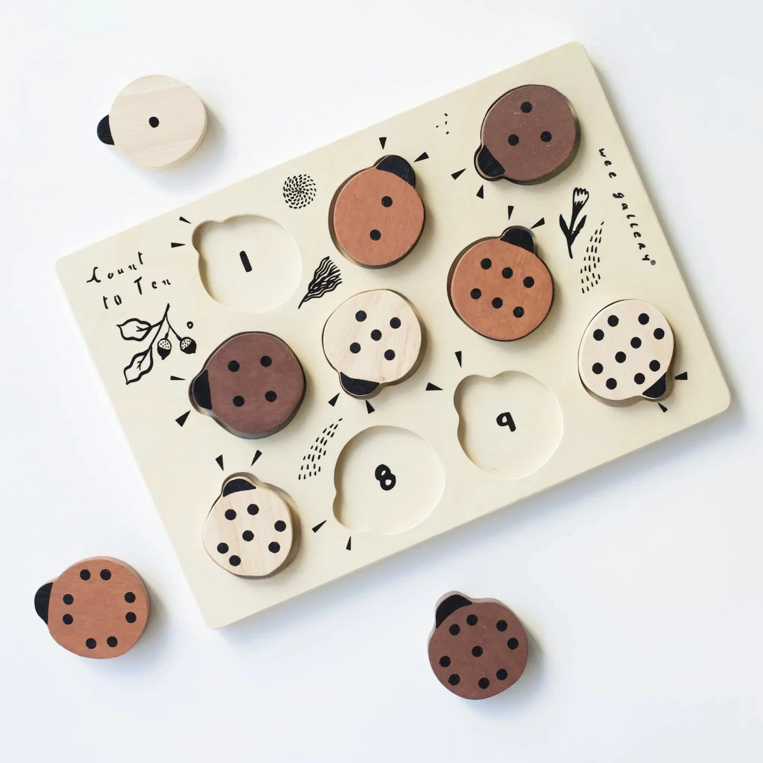 Wooden Tray Puzzle - Count To 10 Ladybugs 4 Wooden Tray Puzzle - Count To 10 Ladybugs - Image 4