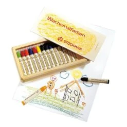 Stockmar Wax Stick Crayons Wooden Box - 16 Assorted -Kids Toys Store 85032500 1