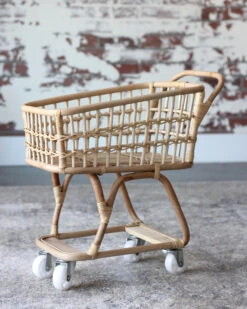 Rattan Grocery Shopping Cart -Kids Toys Store IMG 0473
