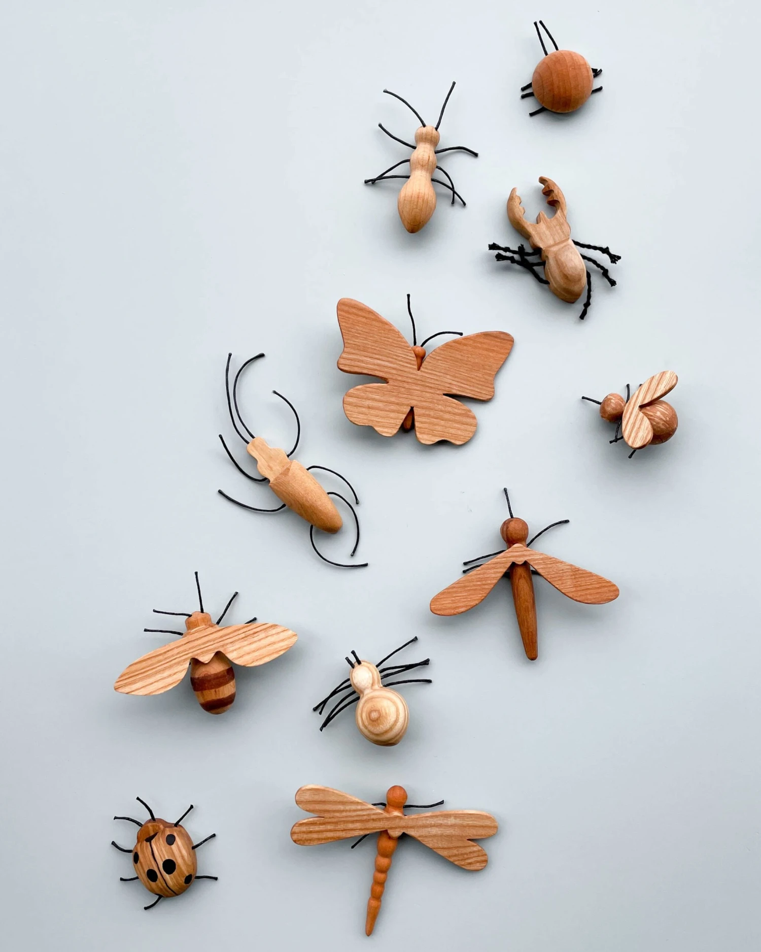 Handmade 11-Piece Wooden Insects 3 Handmade 11-Piece Wooden Insects - Image 3