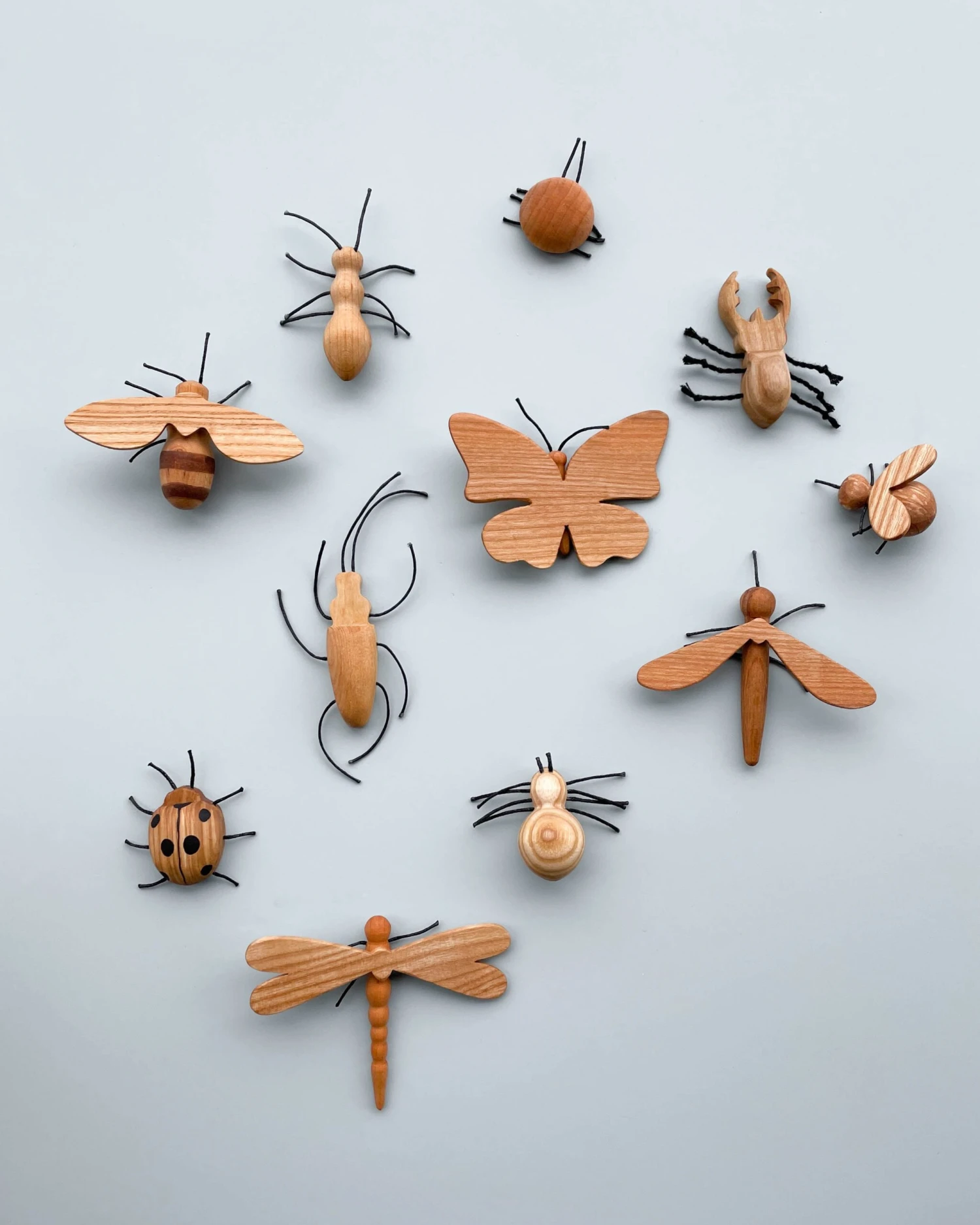 Handmade 11-Piece Wooden Insects 10 Handmade 11-Piece Wooden Insects - Image 10