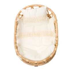 Poppie Rattan Doll Crib + Duvet Set -Kids Toys Store POPPIETOYSWhiteCribBedding