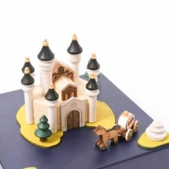 Wooden Castle Music Box -Kids Toys Store castle