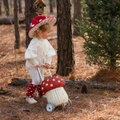 Olli Ella Rattan Mushroom Luggy - Red -Kids Toys Store mushroomluggy red 2 2000x jpg